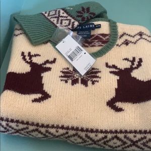 SUPER RARE NWT VINTG RALPH LAUREN REINDEER SWEATER